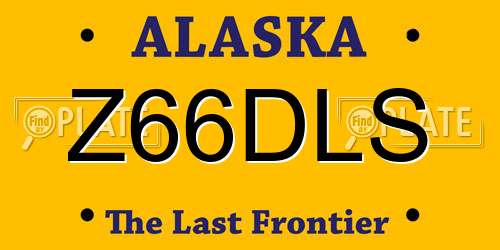 Z66DLS Alaska License Plate