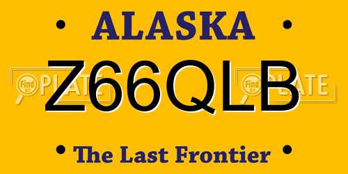 Z66QLB Alaska License Plate