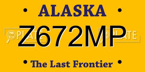 Z672MP Alaska License Plate