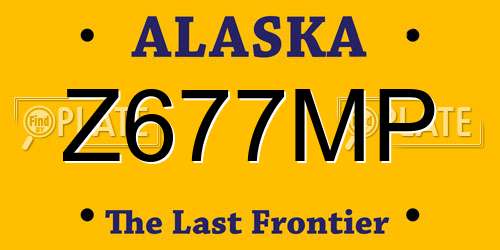 Z677MP Alaska License Plate