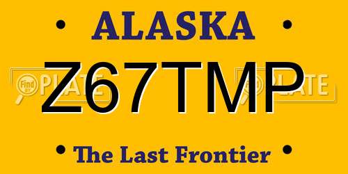 Z67TMP Alaska License Plate