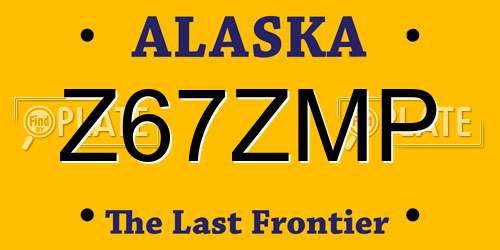 Z67ZMP Alaska License Plate