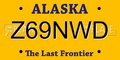Z69NWD Alaska License Plate
