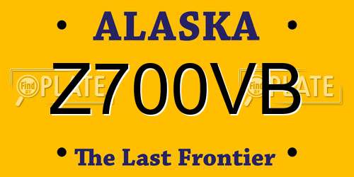Z700VB Alaska License Plate