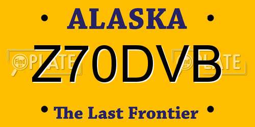 Z70DVB Alaska License Plate