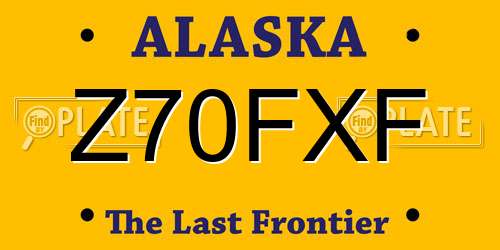 Z70FXF Alaska License Plate