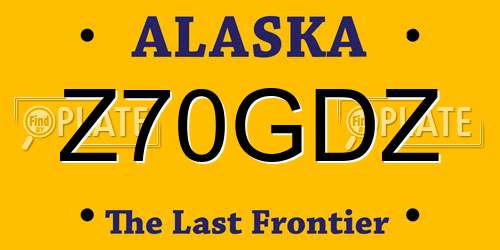 Z70GDZ Alaska License Plate