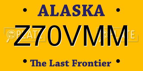 Z70VMM Alaska License Plate