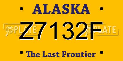 Z7132F Alaska License Plate