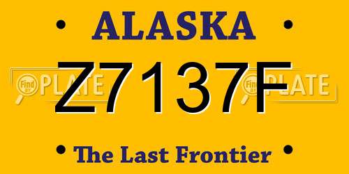 Z7137F Alaska License Plate