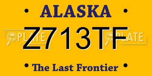 Z713TF Alaska License Plate