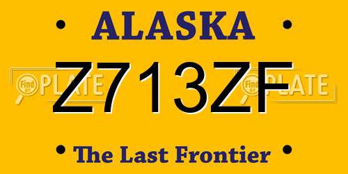 Z713ZF Alaska License Plate