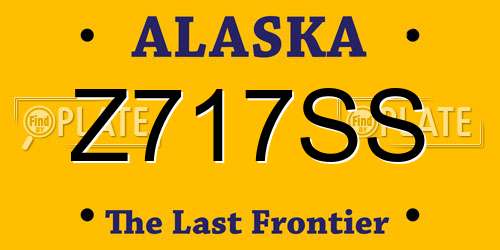 Z717SS Alaska License Plate