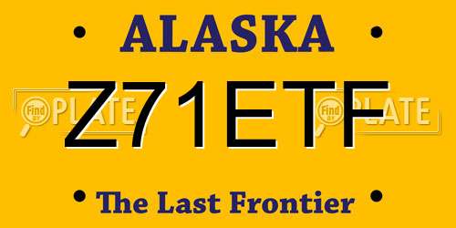 Z71ETF Alaska License Plate