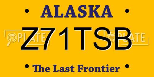 Z71TSB Alaska License Plate