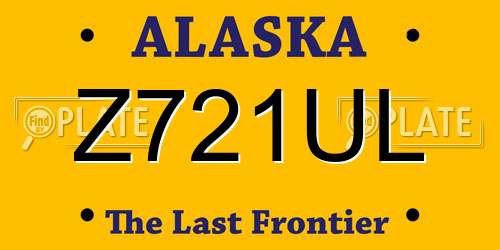 Z721UL Alaska License Plate