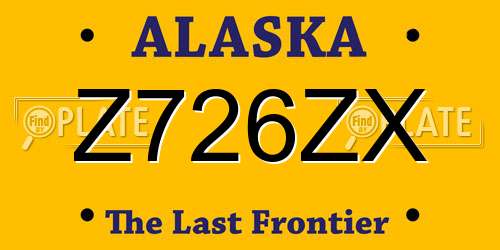 Z726ZX Alaska License Plate