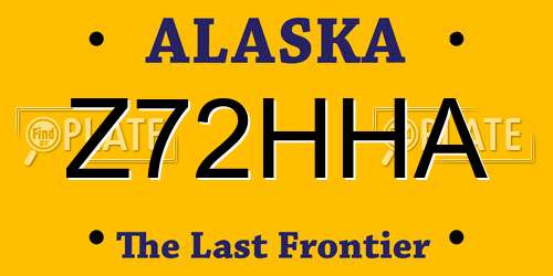 Z72HHA Alaska License Plate