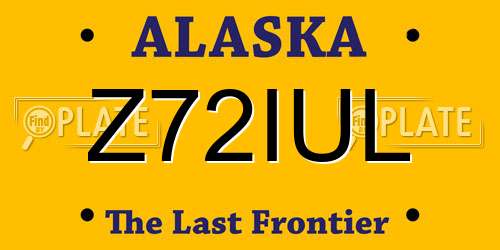 Z72IUL Alaska License Plate