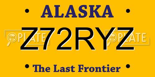 Z72RYZ Alaska License Plate