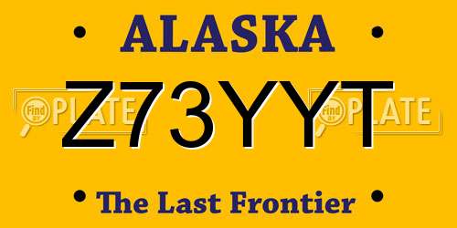 Z73YYT Alaska License Plate