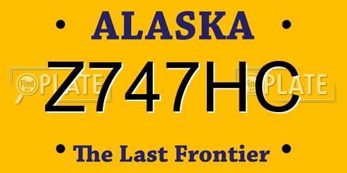 Z747HC Alaska License Plate