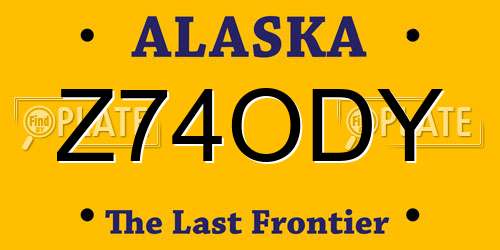 Z74ODY Alaska License Plate