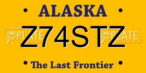 Z74STZ Alaska License Plate