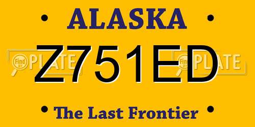 Z751ED Alaska License Plate