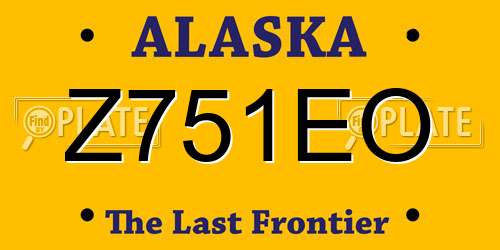 Z751EO Alaska License Plate