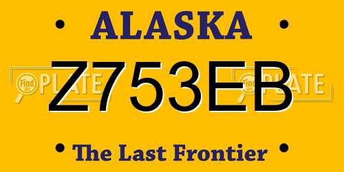 Z753EB Alaska License Plate