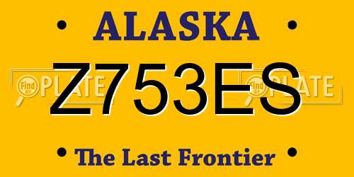 Z753ES Alaska License Plate