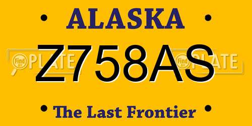 Z758AS Alaska License Plate