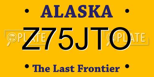 Z75JTO Alaska License Plate