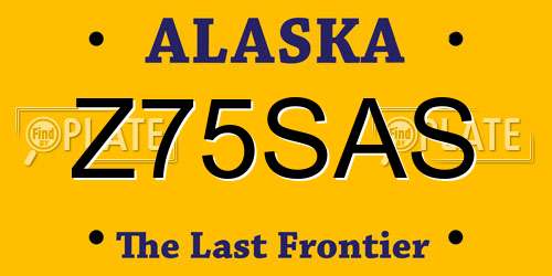 Z75SAS Alaska License Plate