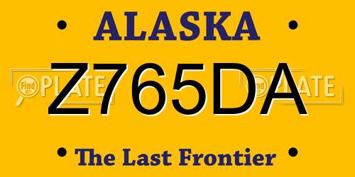 Z765DA Alaska License Plate