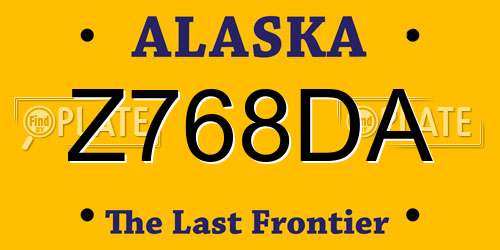 Z768DA Alaska License Plate