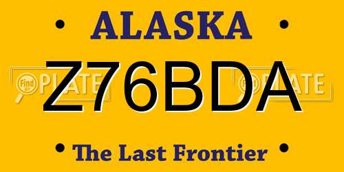Z76BDA Alaska License Plate