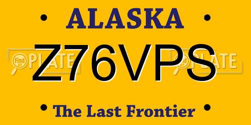 Z76VPS Alaska License Plate