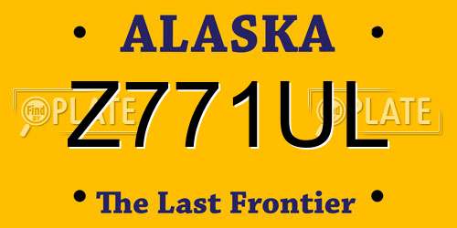 Z771UL Alaska License Plate