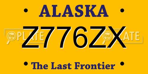 Z776ZX Alaska License Plate