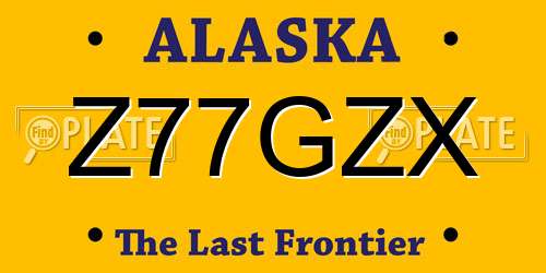 Z77GZX Alaska License Plate