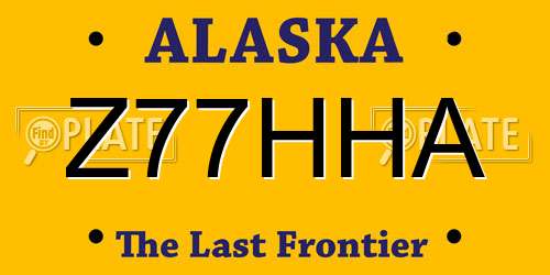 Z77HHA Alaska License Plate
