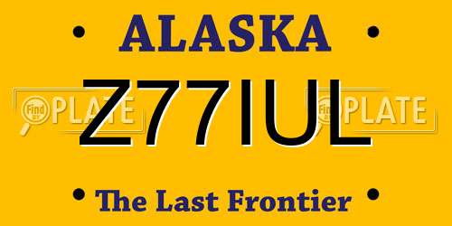 Z77IUL Alaska License Plate