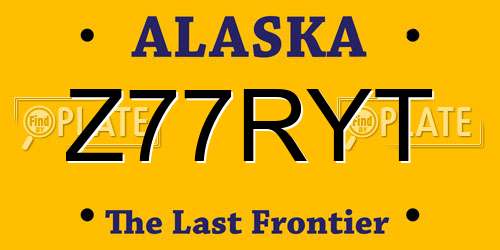 Z77RYT Alaska License Plate