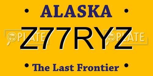 Z77RYZ Alaska License Plate