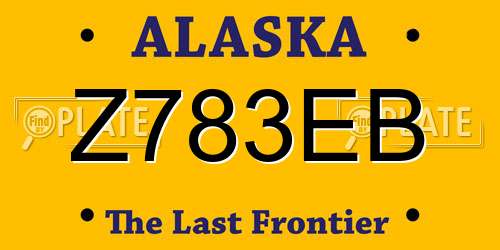 Z783EB Alaska License Plate