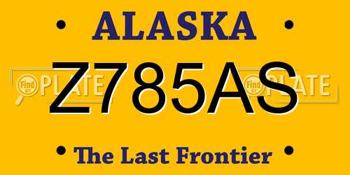 Z785AS Alaska License Plate
