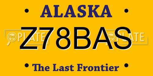 Z78BAS Alaska License Plate