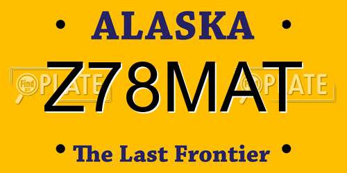 Z78MAT Alaska License Plate